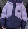 BANDOCIN 半度閑女童石墨烯羽絨服冬裝新款兒童冬季連帽白鴨絨外套潮 羅蘭紫 160 曬單實(shí)拍圖