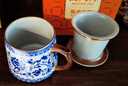 青花汝窯茶杯水杯陶瓷帶蓋茶水分離可定制送禮家用高檔辦公馬克杯 汝窯青花-辦公杯 曬單實(shí)拍圖