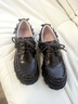 SugarSu 酥履26年春季新款蝴蝶結釘珠德比復古增高褶皺厚底女單鞋 摩卡棕 38 曬單實(shí)拍圖