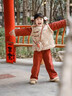 歐姆熊女童秋冬款套裝2025新款新中式國風(fēng)冬季女孩寶寶兒童冬裝拜年漢服 紅色 120 120cm 曬單實(shí)拍圖