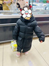保姆鵝兒童羽絨服中長(cháng)款加厚防寒外套寶寶中大童保暖冬裝[NM2438] 炭黑 110 曬單實(shí)拍圖