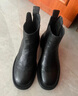 天美意女靴加絨商場(chǎng)同款英倫復古時(shí)尚百搭短靴女切爾西靴新款 黑色 38 曬單實(shí)拍圖