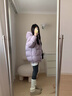 雪中飛（SNOWFLYING）女裝羽絨服女短款2025冬季新款小個(gè)子加厚保暖面包服連帽外套 紫色 S 曬單實(shí)拍圖