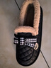 回力（Warrior）官方棉鞋豆豆鞋女冬季加絨保暖女鞋一腳蹬樂(lè )福鞋毛毛鞋 黑色38 曬單實(shí)拍圖