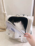 京多夢(mèng)新款外出貓書(shū)包便攜背包貓咪雙肩包透氣航空箱貓包可收納貓咪外出 米白色-適合15斤以?xún)?曬單實(shí)拍圖