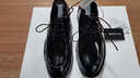 SUSTYLE奢侈高端品牌高檔德比鞋男士圓頭真皮亮面透氣商務(wù)正裝休閑鞋皮鞋 黑色 40 曬單實(shí)拍圖