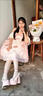 閃動(dòng)少女（SHANDONGSHAONV）洛麗塔lolita春秋漸變粉輕花嫁鏤空前短后長(cháng)細閃裙蓬蓬重工公主裙 漸變粉連衣裙 無(wú)裙撐 XL 【建議120-130斤】 曬單實(shí)拍圖