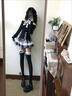歐維沃冬季軟萌可愛(ài)Lolita三件套量產(chǎn)系斗篷外套露肩上衣短裙洛麗塔套裝 學(xué)院風(fēng) 短裙 S 曬單實(shí)拍圖