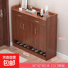 鞋柜家用門(mén)口客廳玄關(guān)柜簡(jiǎn)約現代陽(yáng)臺大容量?jì)ξ锕裥?hù)型簡(jiǎn)易鞋架 90cm古檀木色 三門(mén)兩抽 曬單實(shí)拍圖