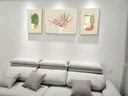 意識形態(tài)現代簡(jiǎn)約客廳裝飾畫(huà)奶油風(fēng)沙發(fā)背景墻掛畫(huà)小清新高級感三聯(lián)壁畫(huà) G8137-花影繽紛 35*50/70*50/35*50（適合2米左右沙發(fā)） 高清質(zhì)感油畫(huà)布+環(huán)保邊框 輕奢金框 曬單實(shí)拍圖