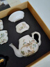 艾瑩嘉（Aiyingjia）羊脂玉茶具套裝家用辦公茶壺蓋碗純手工前程似錦大全套中式禮盒裝 10頭福祿茶壺套裝 曬單實(shí)拍圖