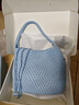 ECODAY【明星同款】編織包包女包托特包大容量包送女友生日禮物 藍色（中號） 曬單實(shí)拍圖