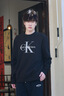 Calvin KleinJeans春秋男士美式運動(dòng)通勤休閑風(fēng)ck經(jīng)典字母圓領(lǐng)打底衫衛衣 UB1-太空黑 XL 曬單實(shí)拍圖