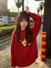 尤克達蒂（yookdd）情侶裝新年紅色毛衣女2026新款春秋冬季馬年本命年時(shí)尚百搭針織衫 酒紅色【男女同款】 XL 曬單實(shí)拍圖