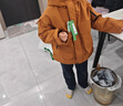 左西童裝男童沖鋒棉服2025新款外套兒童加絨加厚男孩上衣 橘色 130 曬單實(shí)拍圖