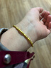 周六福（ZLF）黃金手鏈女足金999古法竹節竹葉手串節節高升 計價(jià) 17cm-12.04g 曬單實(shí)拍圖