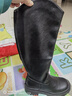啄木鳥(niǎo)品牌斷碼真皮內增高不過(guò)膝長(cháng)筒靴女2025秋冬粗跟時(shí)尚后拉鏈騎士靴 黑色（單里） 35 曬單實(shí)拍圖