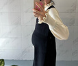 婧麒（JOYNCLEON）孕婦裝連衣裙子春秋款2025新款大碼假兩件孕媽高級感穿搭套裝 黑色 L 曬單實(shí)拍圖