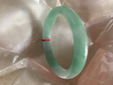 老坑翡翠手鐲緬甸冰種油青飄花玉手鐲女正圈平安鐲淺綠玉鐲子正品 55圈口 曬單實(shí)拍圖