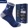 POLO襪子男棉襪中筒襪6雙裝 秋冬新款御寒保暖棉吸汗跑步舒適男襪 五色六雙【型號3294】 6雙 均碼 39-45碼鞋合適 曬單實(shí)拍圖
