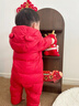 英氏（YEEHOO）嬰幼兒連體衣2025冬季男女寶寶連帽長(cháng)袖加厚保暖羽絨哈衣超韌絨 新年紅 80 cm （建議9-18個(gè)月） 曬單實(shí)拍圖
