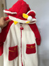 巴拉巴拉【balaOne】童裝嬰兒加絨萌趣連體衣紅色新年拜年服冬款寶寶服裝 曬單實(shí)拍圖