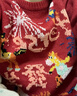 UR2026春季新款男裝潮流趣味撞色提花圓領(lǐng)針織衫UUV950032 大紅色 L 曬單實(shí)拍圖