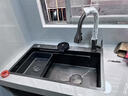 榮事達（Royalstar）廚房水槽手工加厚304不銹鋼蜂窩壓紋抗刮磨防油污雙層臺階75*45 曬單實(shí)拍圖