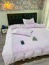 水星系列家紡冬季牛奶絨四件套防靜電雙面絨膚裸睡床單床笠款高克 蓓蕾紫【不掉毛 防靜電】 床笠款 1.8m  四件套-200*230被套 曬單實(shí)拍圖
