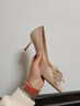 達芙妮簡(jiǎn)約百搭尖頭高跟鞋女法式單鞋高級不累腳新娘鞋婚鞋 香檳色 39 曬單實(shí)拍圖