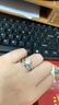 中國珠寶 銀1一克拉戒指女情侶訂求結婚紀念戒子女款生日情人節禮物送女友 曬單實(shí)拍圖