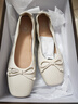 駱駝（CAMEL）淺口單鞋女優(yōu)雅小皮鞋蝴蝶結休閑百搭通勤單鞋女鞋 L25A007069A 米白 38 曬單實(shí)拍圖