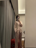 金三塔真絲睡衣女19姆米100%桑蠶絲絲滑親膚可外穿套裝居家服禮物 桃盈粉 19姆米重磅 L 曬單實(shí)拍圖