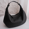 裘真情人節禮物【明星同款】植鞣羊皮月牙hobo包通勤單肩腋下包包女 黑色大號 小包/大包 曬單實(shí)拍圖