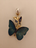 韓萊緹（HANLAITI）新款胸針女精美刺繡蝴蝶胸花時(shí)尚個(gè)性別針優(yōu)雅氣質(zhì)西服配飾品 藍色刺繡蝴蝶  B03-302 曬單實(shí)拍圖