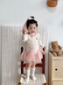 班喜迪女童套裝春裝新款時(shí)髦洋氣寶寶公主背心連衣裙兒童春季衣服小童裝 粉色 90 曬單實(shí)拍圖