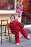 乖妮貓女童新年紅色加絨套裝冬季2026本命年蝴蝶結衛衣春秋兩件套運動(dòng)風(fēng) 紅色套裝【加絨加厚】 160 碼 曬單實(shí)拍圖