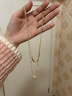 伊燦雙層疊戴水鉆吊墜毛衣鏈女小眾復古高級感項鏈2025年新爆款款頸鏈 雙層疊戴水鉆吊墜毛衣鏈【金色】 曬單實(shí)拍圖