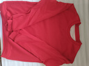 小個(gè)子圓領(lǐng)衛衣女上衣春秋新款正肩休閑寬松顯瘦秋冬長(cháng)袖套頭外套 大紅 L碼 曬單實(shí)拍圖