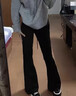 棠暖微喇叭褲女加絨加厚冬季女褲高腰顯瘦瑜伽褲春季新款休閑運動(dòng)衛褲 冬季加絨-黑色常規款 M 95-110斤 曬單實(shí)拍圖