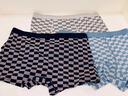 鴨鴨（YAYA）鴨鴨2026新款純棉男士?jì)妊澘咕浇嵌萄澞猩蟠a短褲四角褲男款 O組-波浪格子-藍色+藍色+綠色+綠色+灰色（5條） 6XL 【建議：205-225斤】 曬單實(shí)拍圖