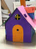 貓容幼兒園手工房子紙板兒童diy制作小屋建筑模型城堡小房子玩具屋 小屋模型+12色顏料+兩只筆 曬單實(shí)拍圖
