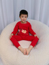 棉奇熊兒童本命年保暖內衣套裝秋衣秋褲秋冬季男女孩紅睡衣寶寶純棉毛衫 馬到功成 【幸運紅-260克純棉保暖抗菌】 130 曬單實(shí)拍圖