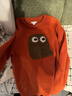 UR2026春季新款男裝圣誕禮休閑趣味卡通圖案圓領(lǐng)針織衫UUY950008 橙色 XL 曬單實(shí)拍圖