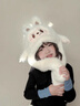 耳朵會(huì )動(dòng)的兒童帽子加絨加厚吹泡泡護耳帽圍巾一體冬保暖防寒男女 2#粉色3-15歲 均碼 曬單實(shí)拍圖