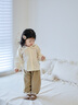 幼歌（YOUGE）嬰幼兒春季新款萌趣繡花襯衫女寶寶復古燈籠束腳褲套裝 米色 襯衫 100 cm 曬單實(shí)拍圖