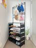 苡茉鞋架家用門(mén)口多層簡(jiǎn)易鞋帽一體鞋柜宿舍出租屋置物架子側布5層80 曬單實(shí)拍圖