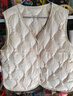雅鹿2025秋冬新款輕薄羽絨服內膽女馬甲內搭保暖修身坎肩背心輕暖外套 米白 L 推薦105-115斤 曬單實(shí)拍圖