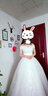 法蒂雅新娘結(jié)婚主婚紗禮服2023新款白色一字雙肩大碼綁帶秋冬簡約森系 白色齊地 S 曬單實拍圖