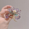 默研（MOYAN）中古風(fēng)琺瑯花朵胸針感拉絲輕奢珍珠胸花氣質(zhì)優(yōu)雅別針配飾 紫色 A25-101 曬單實(shí)拍圖